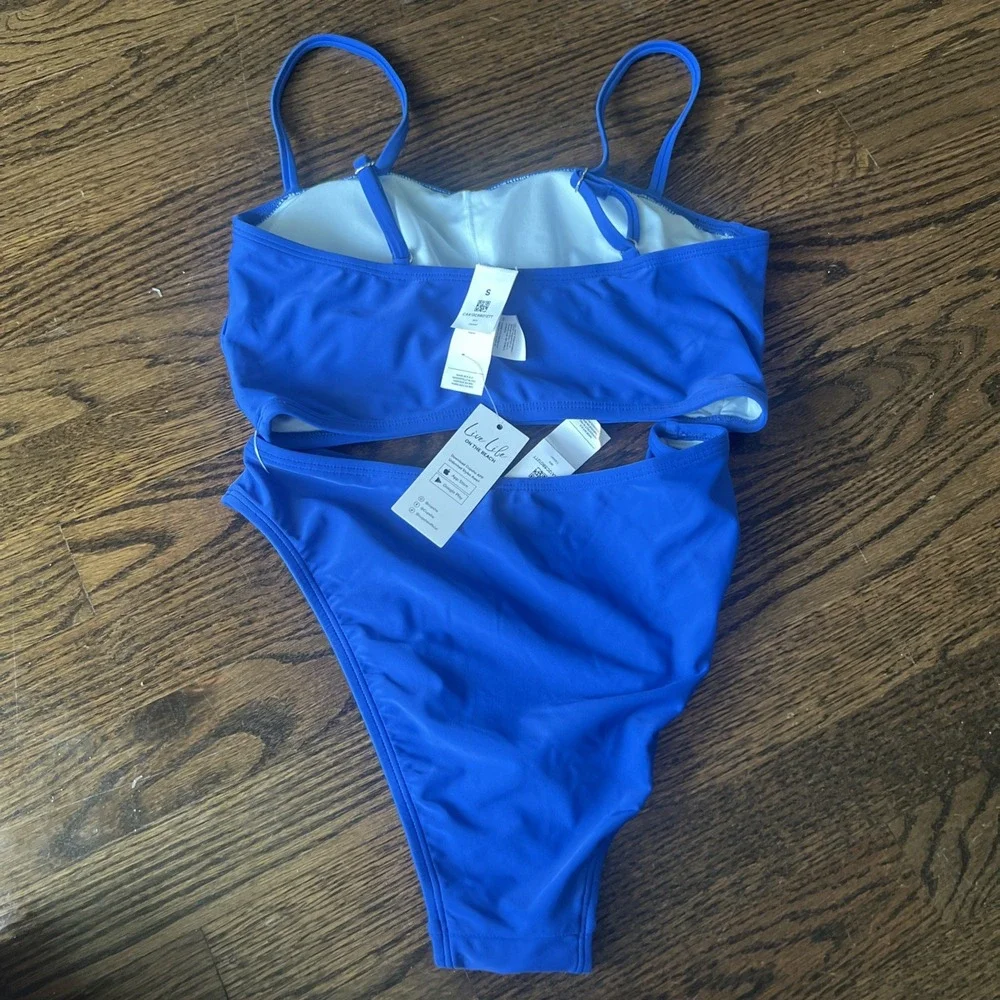 Morning Mist Navy Bikini Set Cupshe NWT Size S